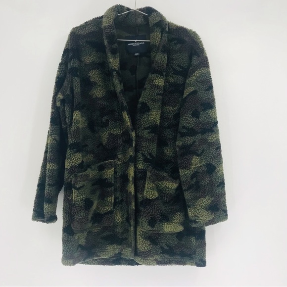 American Eagle Outfitters | Sweaters | American Eagle Outfitters Sherpa Camo  Cardigan | Poshmark